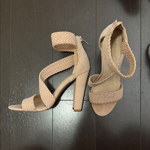 Forever 21 Braided Strap Heels - Beige